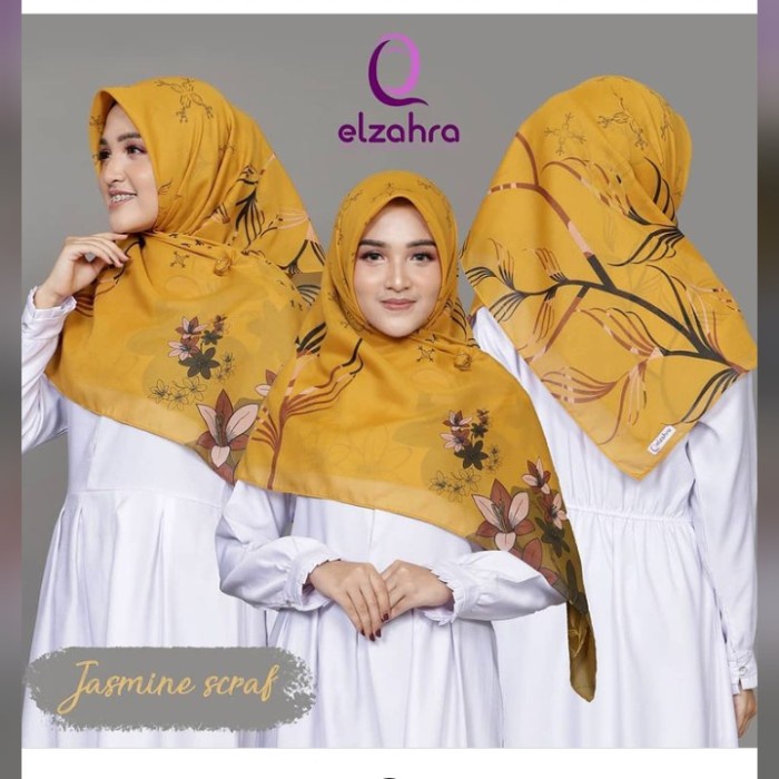 Hijab Segi Empat Printing Premium Motif Voal Elzahra