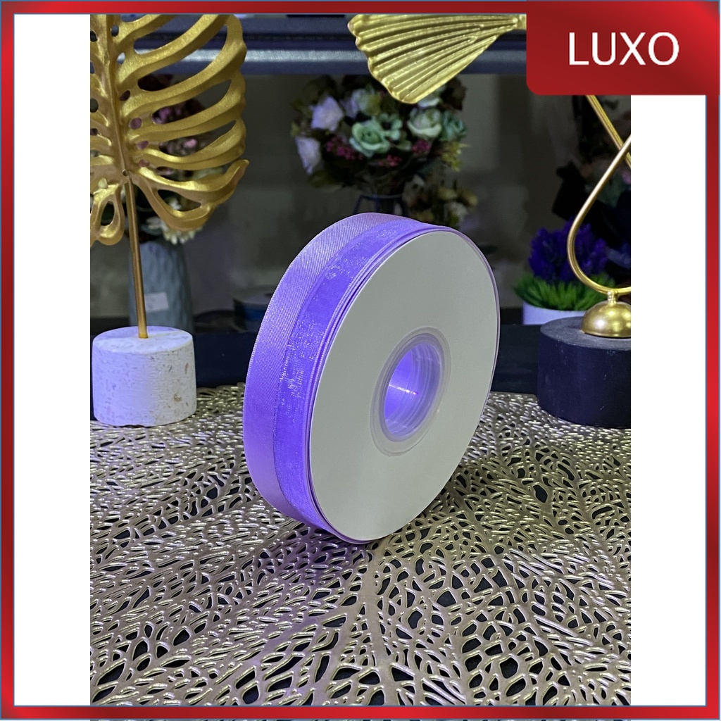 

LUXO - PTA7 EQUAL Pita Satin Roll Motif Setangan Satin dan Transparan Modern Pita Kado 2.5cm/Pita Dekorasi Buket
