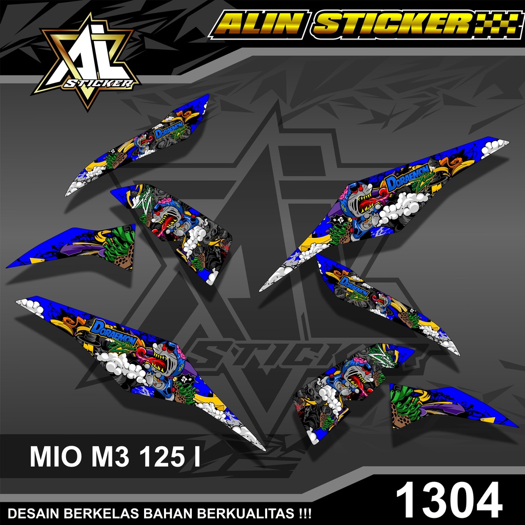 1304 STRIPING MIO M3 125 I DESAIN VARIASI DORAEMON ZOMBI