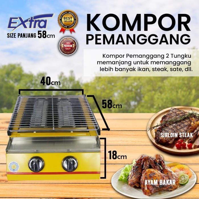JK - KOMPOR BARBEQUE | KOMPOR PANGGANG | KOMPOR BAKARAN SOSIS AYAM - 2 TUNGKU