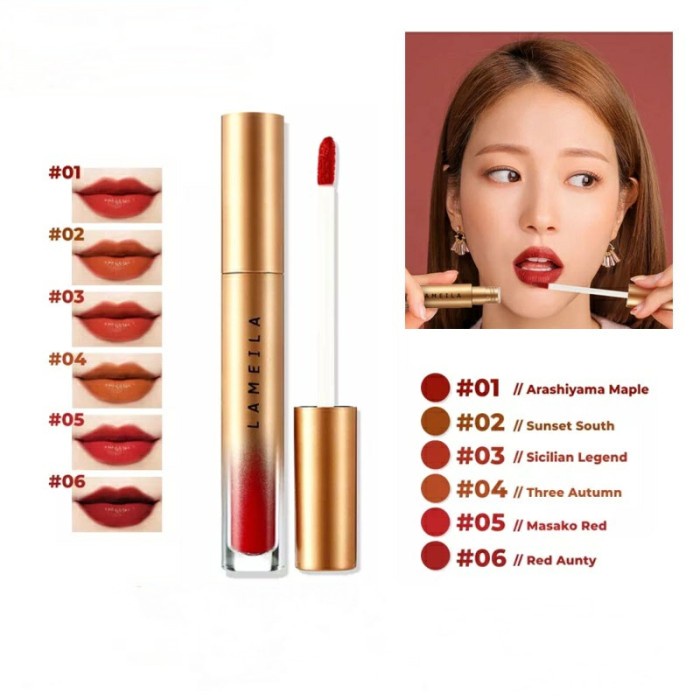 Lipstik Lameila gold velvet lip glaze