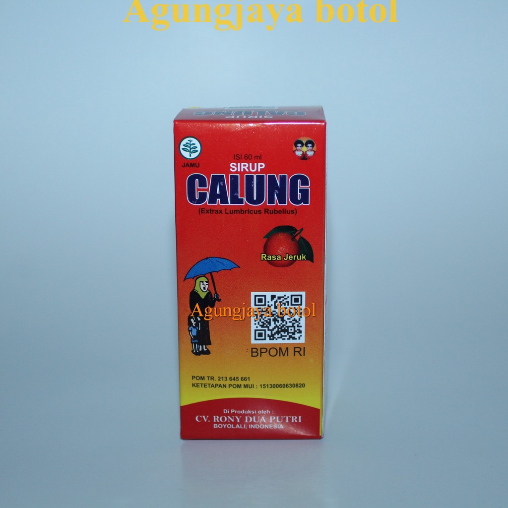 Sirup Calung  60 ml / Obat Sirup Ekstrak Cacing  / Obat Tipes / Sirup Penurun Demam / Jamu Penurun P