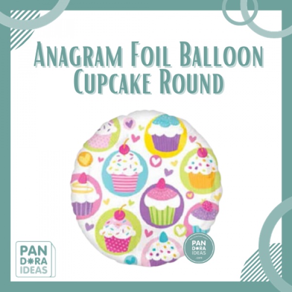 Anagram Foil Balloon Cupcake Round / Balon Foil Kue Cupcake
