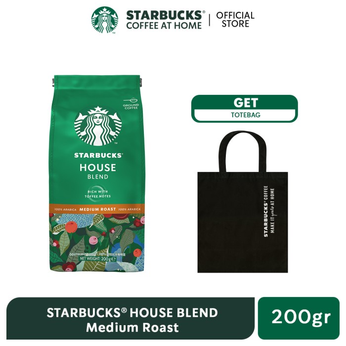 

STARBUCKS® House Blend Medium Roast Kopi Bubuk Bag 200g GET TOTEBAG