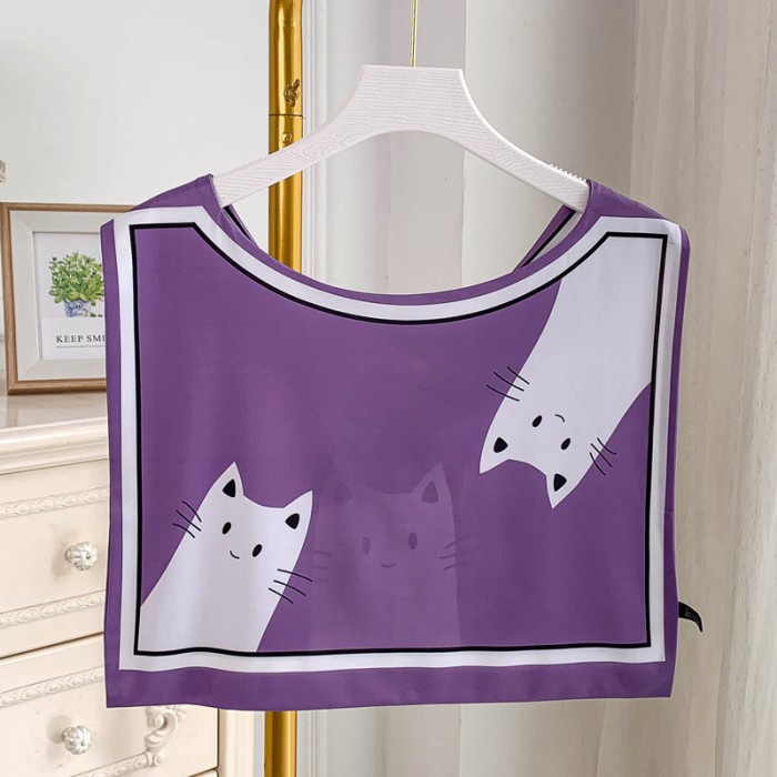 [SO59] Syal leher aksesoris baju syal bahu syal kerah silk selendang korea - Cat ungu