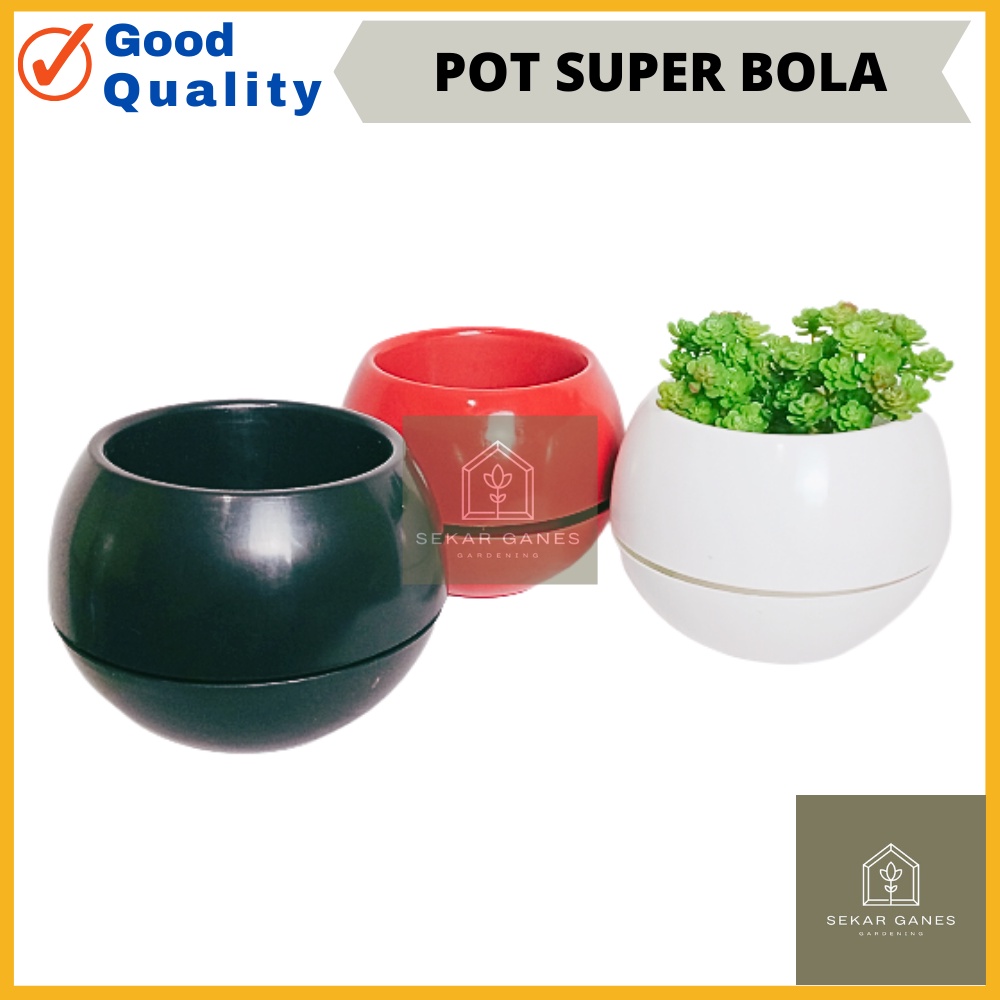 Baymarkeet Sekarganes Pot Super Bola Hitam Putih Merah Bata Pot Bulat Vienna Putih Coklat Besar Pot