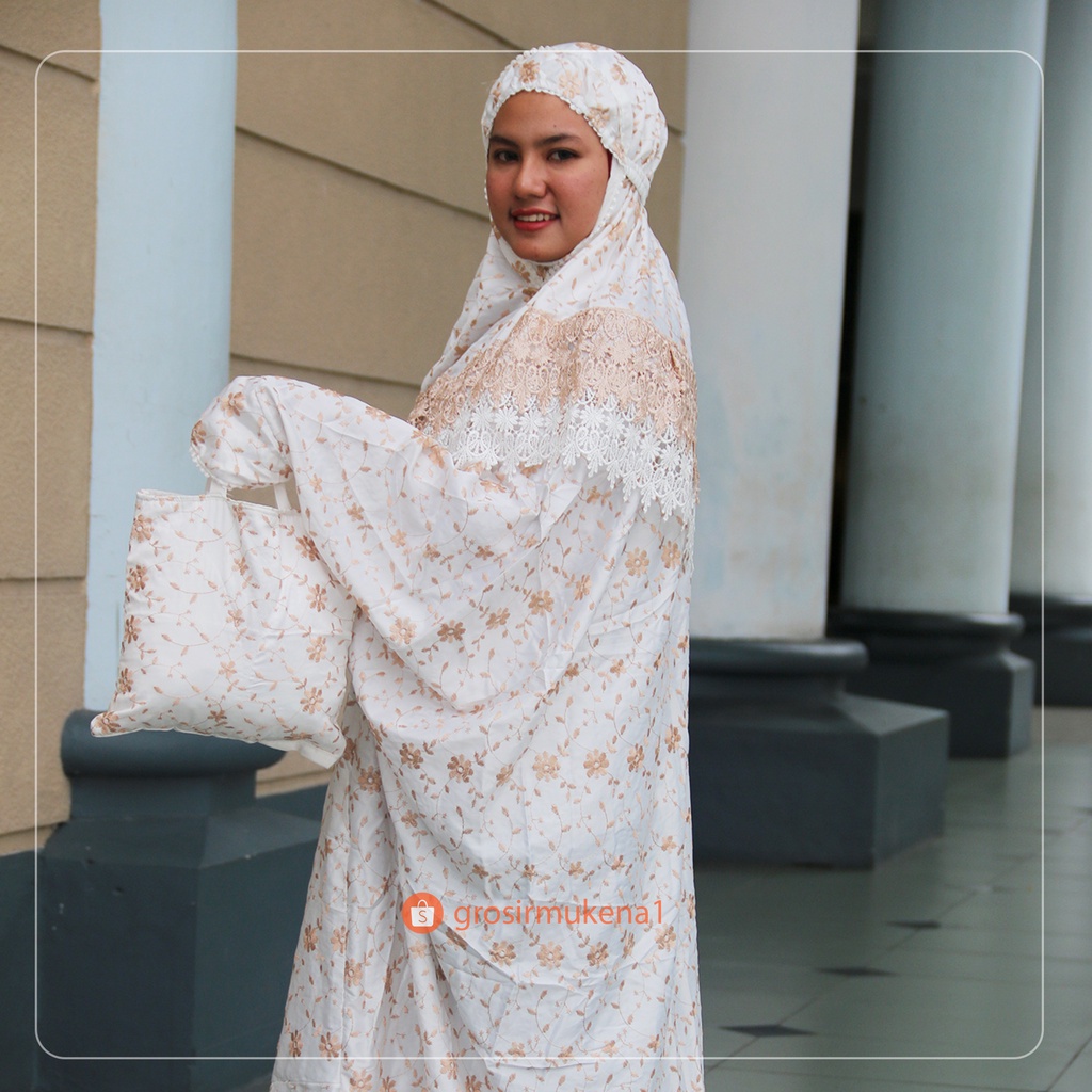 [COD] mukena terusan mukena sutra Jepang mukena putih mukena jumbo mukena terusan jumbo mukena sutra