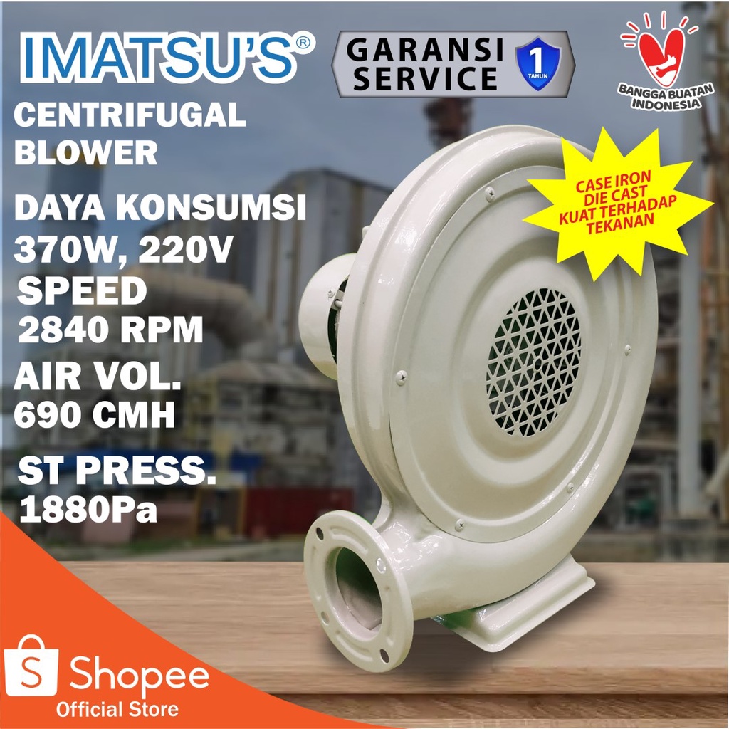 Radial Centrifugal Blower 370WATT 220V/1PH Metal Chasing Blower Keong