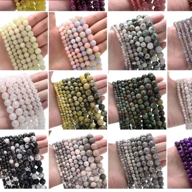 Grosir Manik Manik Batu alam Kuarsa Bulat Alami 8mm .