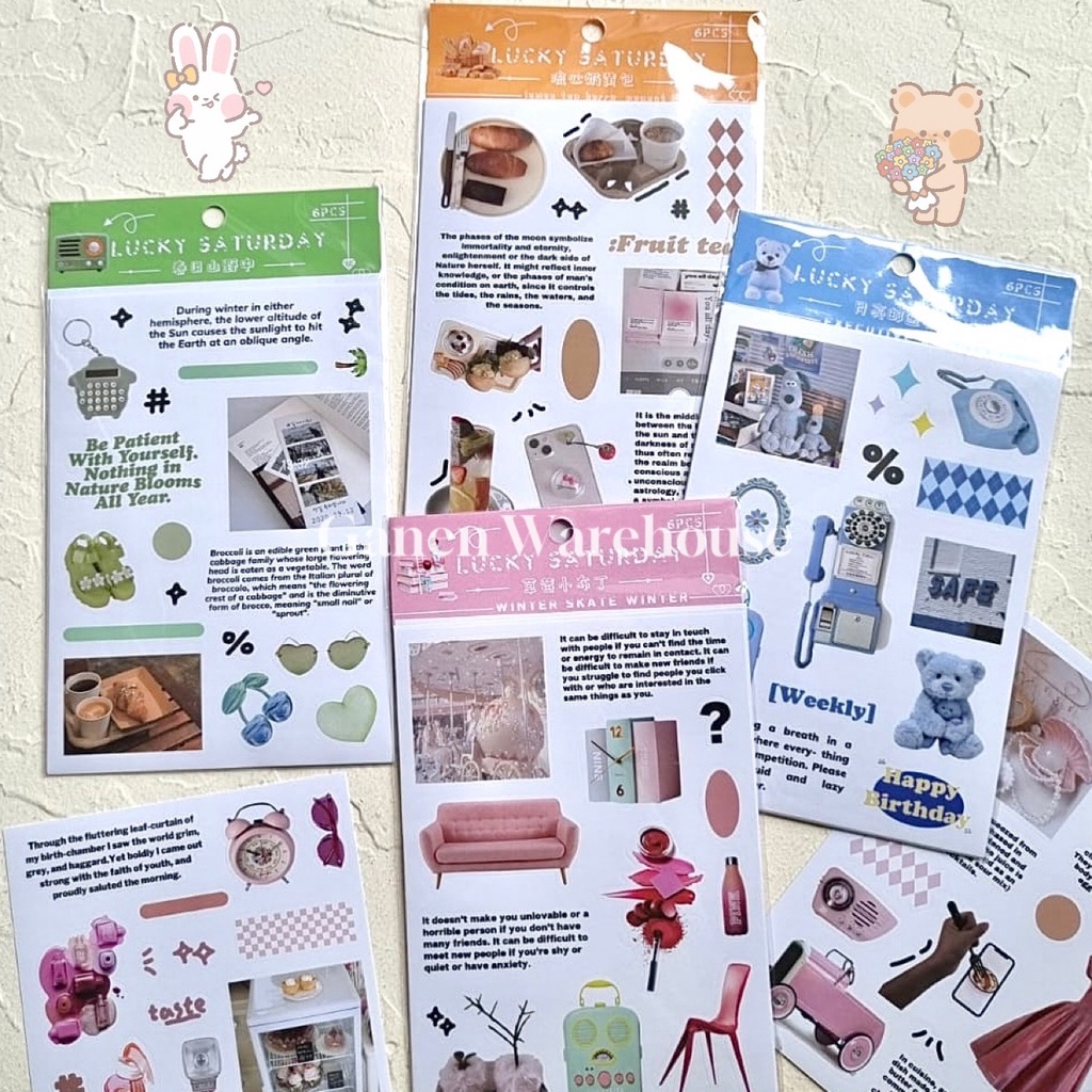 

[GW] 6 PCS Sticker Deco Journal Aesthetic