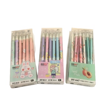 

1 pack / 12 pcs Dtian Pulpen Gel hapus Pen Motif Karakter Lucu
