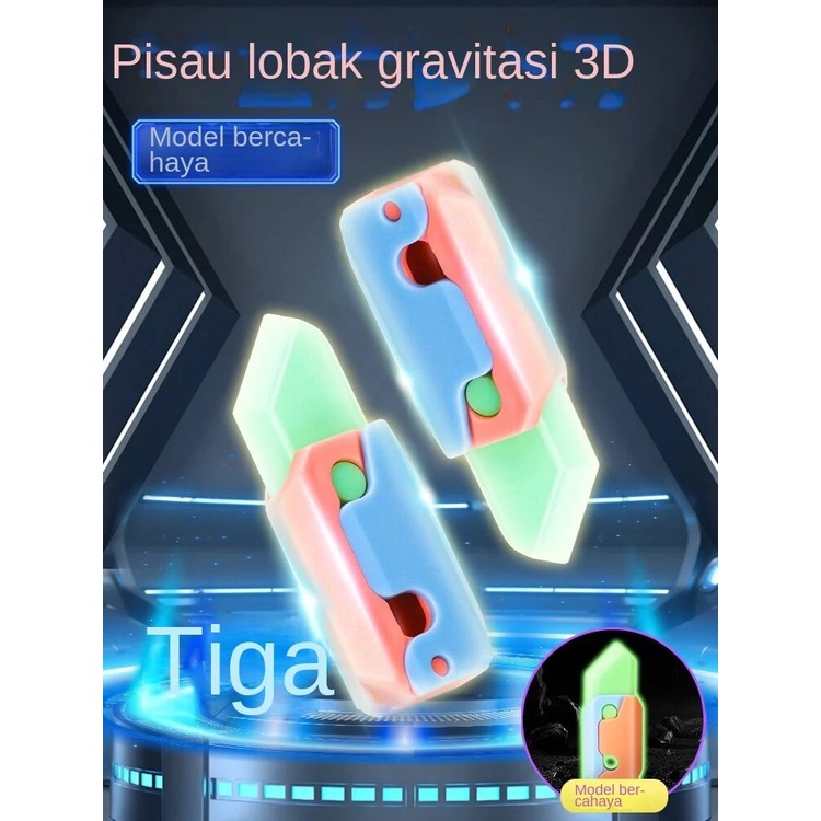 Pisau Lobak Bercahaya 3d Pisau Lobak Gravitasi Dekompresi Mainan Pisau Model Menyenangkan Hadiah Kecil Siswa