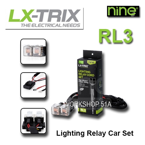 RELAY SET LAMPU TEMBAK LED LASER KLAKSON HORN UNTUK MOTOR MOBIL