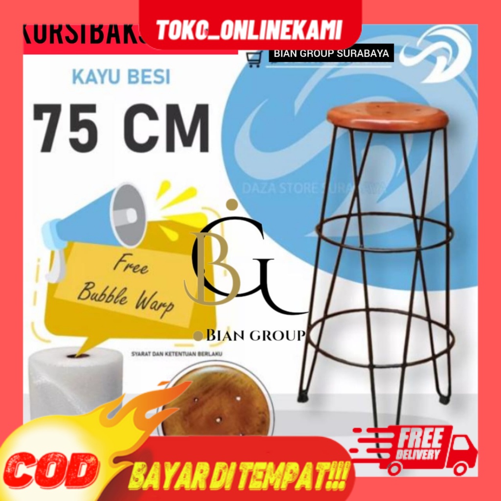 Kursi Besi T 75cm/kursi cafe/kursi bakso /Kursi Bakso Besi Beton