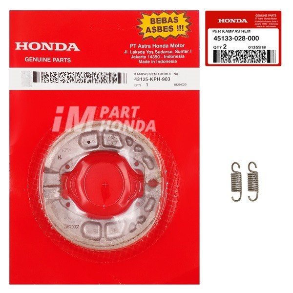 43125-KPH-903 45133-028-000 Per & Kampas Rem Karisma Supra X 125 Revo