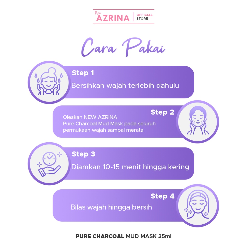 Cleora x Azrina Pure Charcoal Mud Mask - Masker Wajah Brightening Wanita Pria Untuk Mengangkat Komedo Dan Mengecilkan Pori-Pori