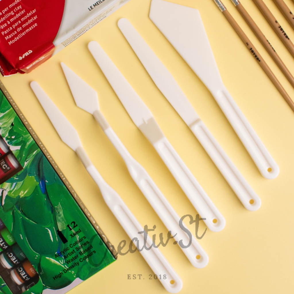 

Clay Knife Plastik Pisau Ukir Doff Putih TS5 Tool Set Pottery Sculpting