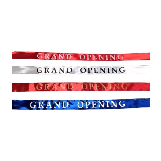 

PROMO - PITA KADO - Pita Satin Tulisan Grand Opening Peresmian Pembukaan Gunting Pita Toko - Merah, Gold