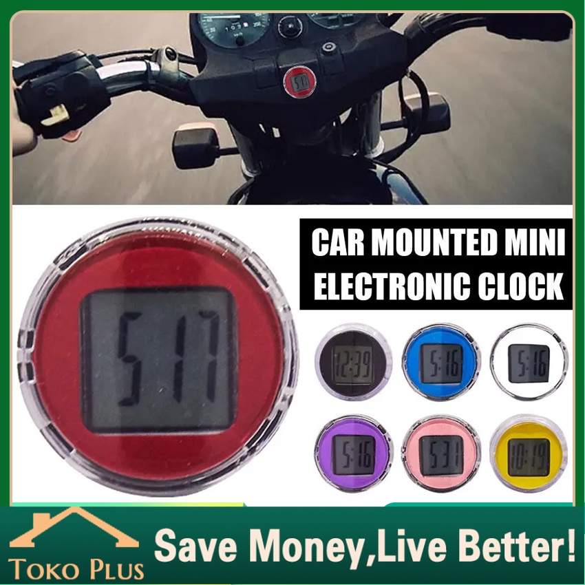 Jam Digital Tempel Sepeda Motor Anti Air Dashboard Motor Sepeda Time Watch Mini Anti Air / Waterproo