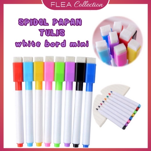 

FLEA Spidol Papan Tulis White Board Sepidol Kecil Mini Warna Warni Penghapus Wipe And Clean Whiteboard Marker Anak Anak Spidol 2 IN 1 Murah import