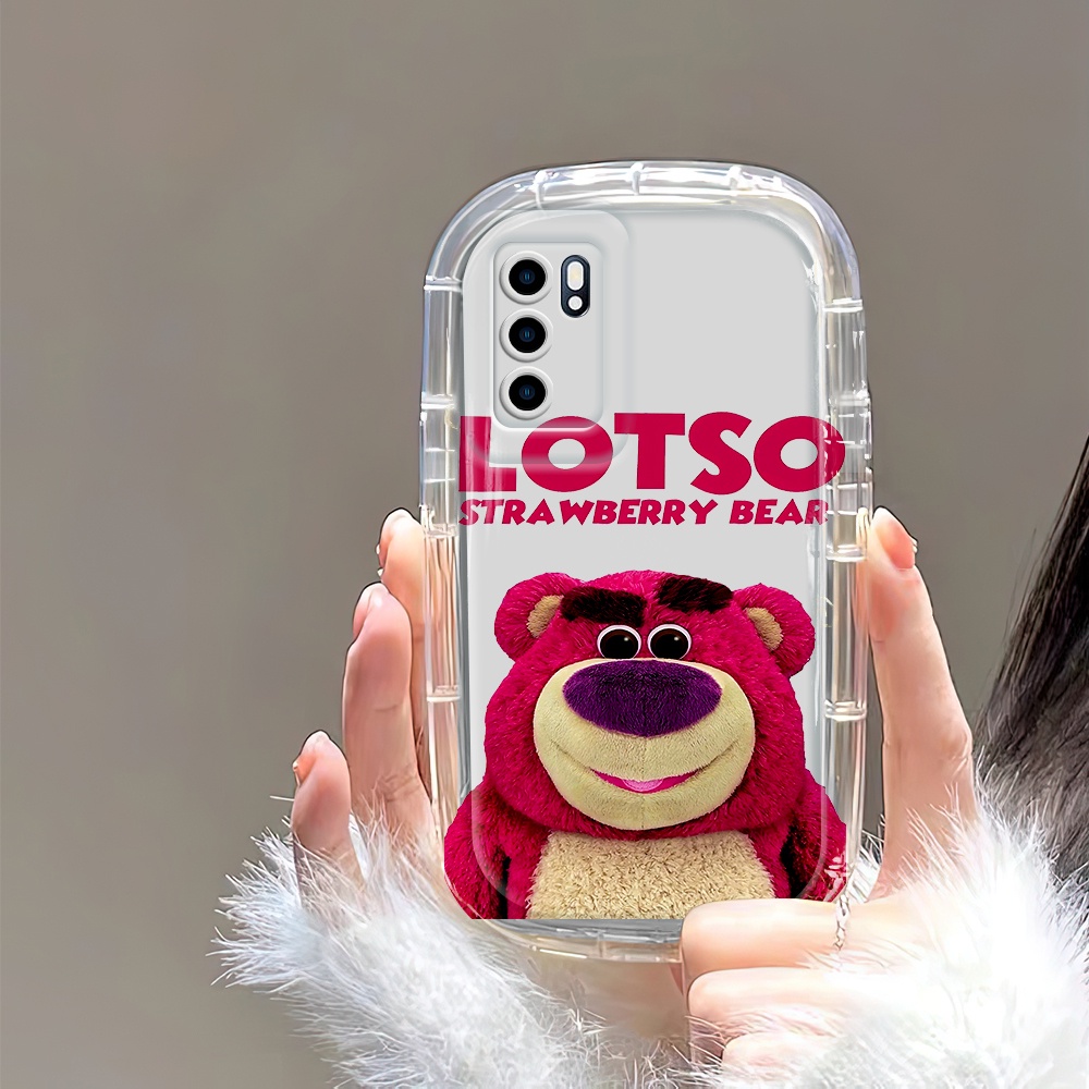 OPPO Reno 6 5G Case Casing Cover Phone Case Hp Handphone Untuk Soft Softcase Sofcase Smiling Strawberry Bear