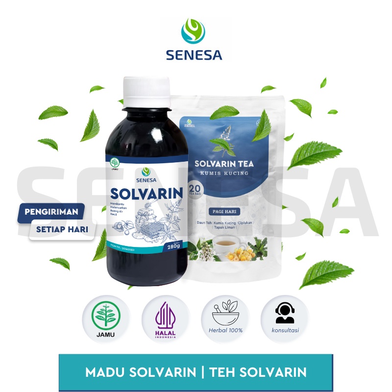 

Senesa - Teh / Madu Solvarin Kumis Kucing Obat Infeksi Saluran Kencing ISK Batu Ginjal dan Nyeri Di Bawah Perut