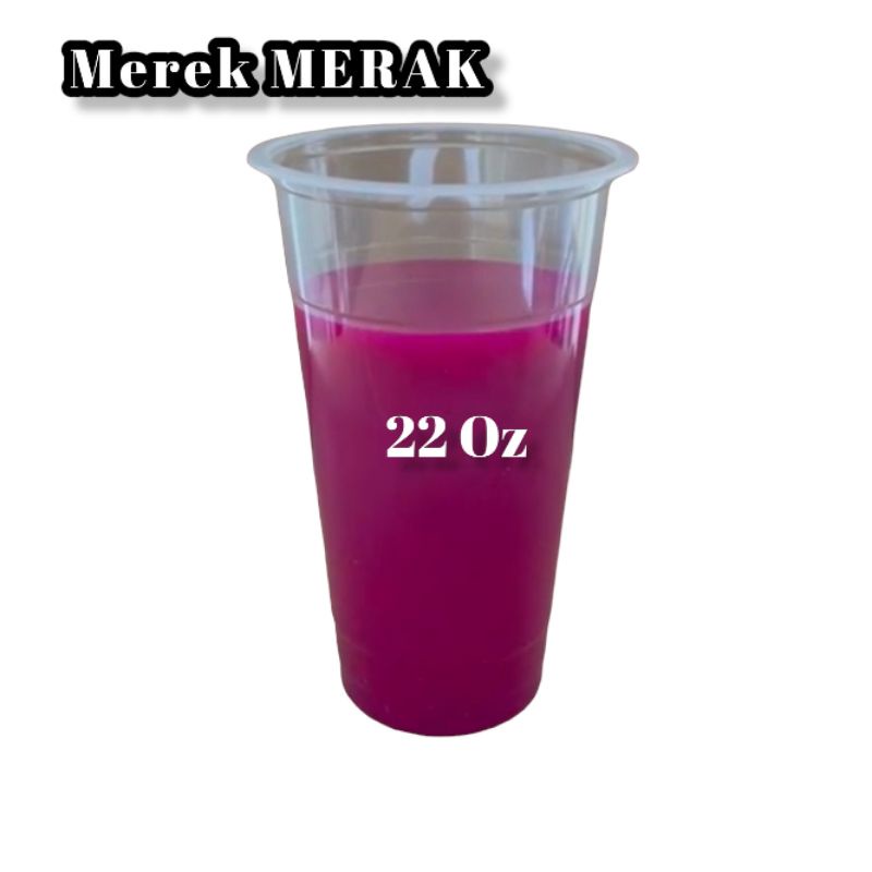 [OLALA 22oz] GELAS PLASTIK 22OZ 22 OZ GELAS ES TEH ES SIRUP DATAR BENING MEREK OLALA KEMASAN LUSINAN