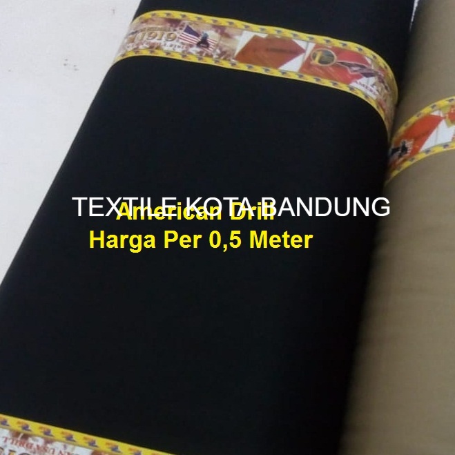 Kain Bahan Celana Pria dan Wanita Bahan Kain Polos Hitam Navy KEKI/Kain American Drill Bahan Pakaian