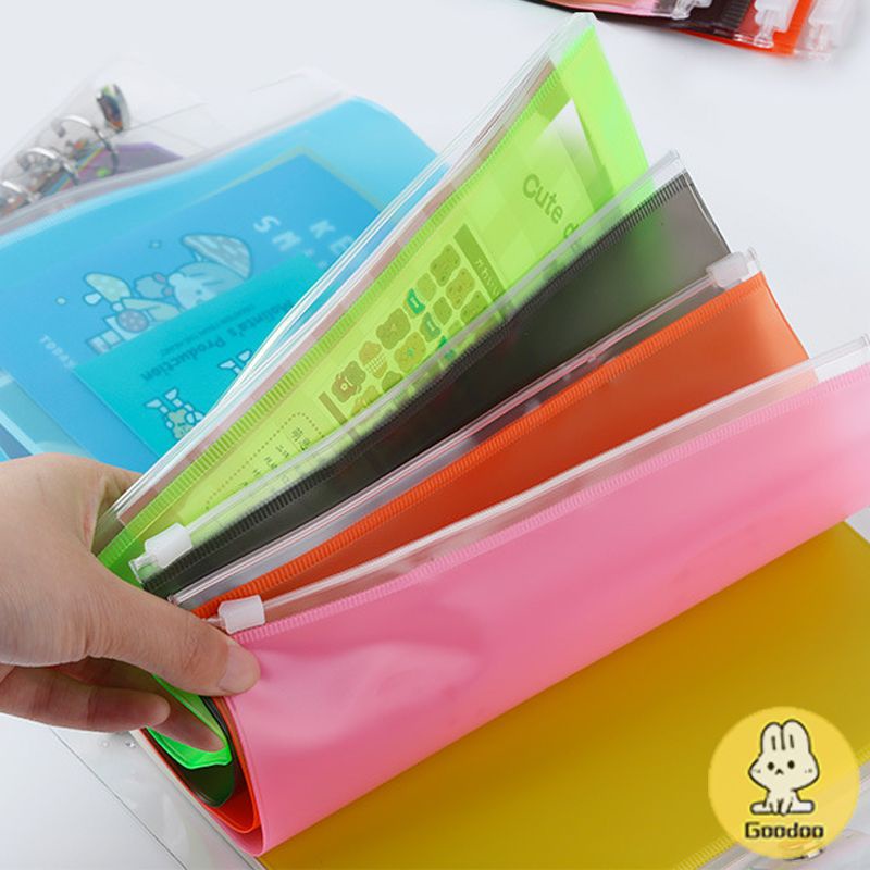 

Saku transparan warna / ziplock / perekat A5 A6 A7 Kartu telepon warna solid-GOO