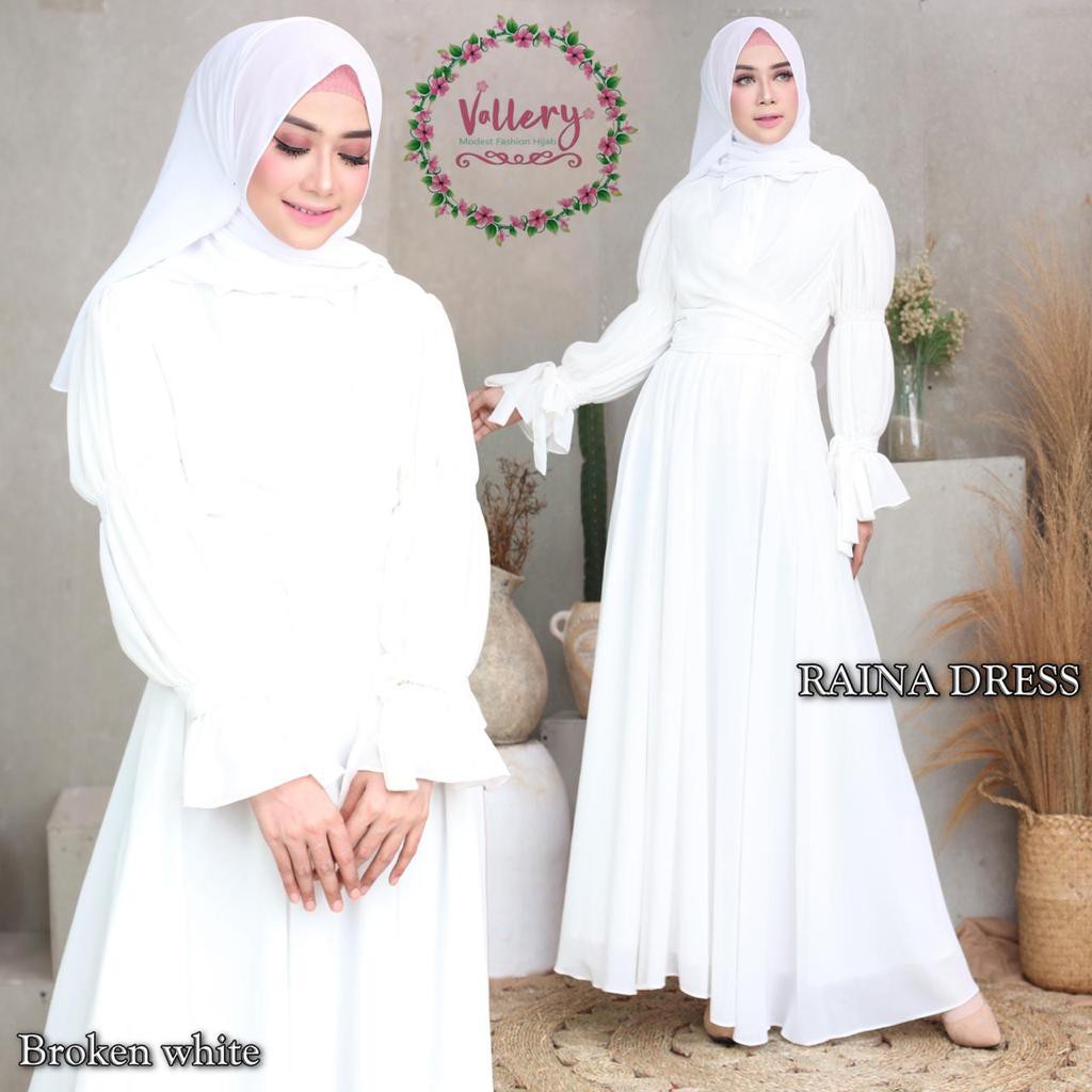 Gamis Syari Terbaru Raina Dress Ori Vallery Hijab BY ATHIRTEXTILE