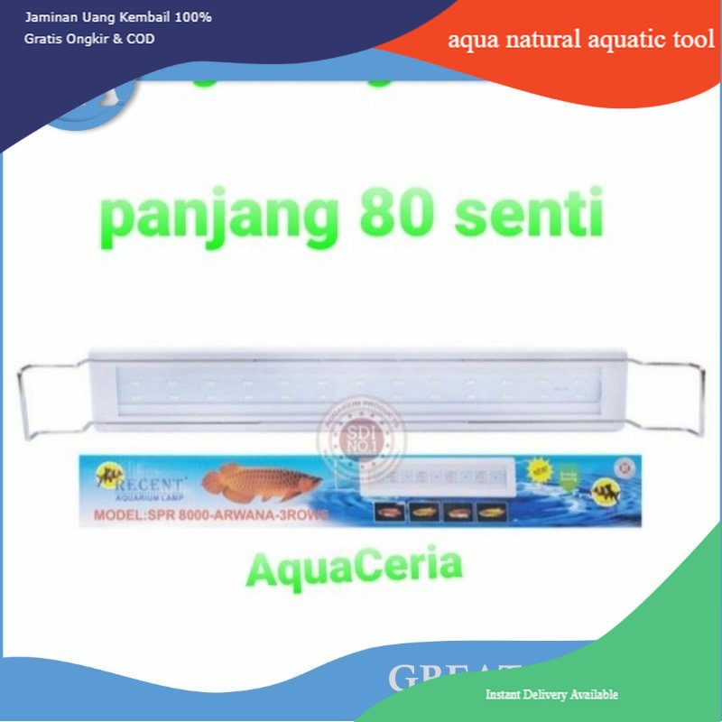 lampu led gantung aquarium RECENT SPR 8000 arwana tanning 80 cm