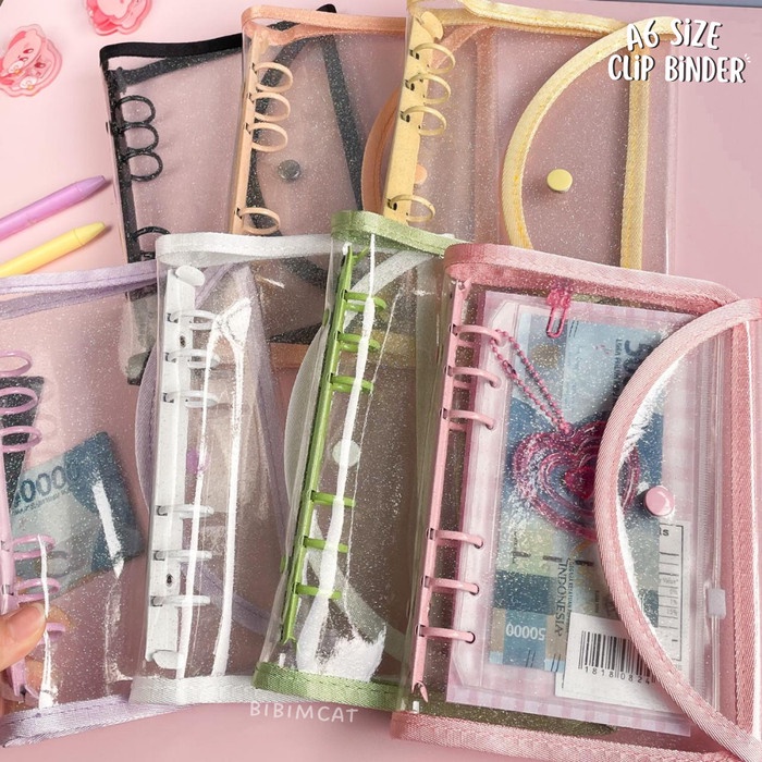 

A6 Size Binder Keuangan Clip / File Organizer Financial Binder - Purple