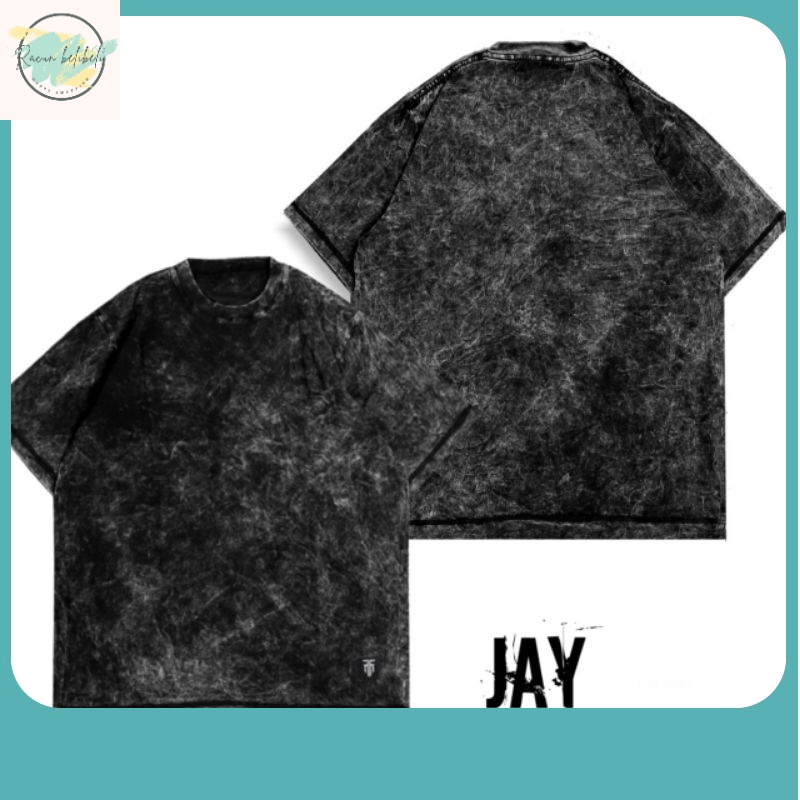 KAOS PRIA TERBARU / JAY - Kaos Oversize  Washed Polos DISTRO COTTON COMBED 24s / KAOS WASHED OVERSIZ