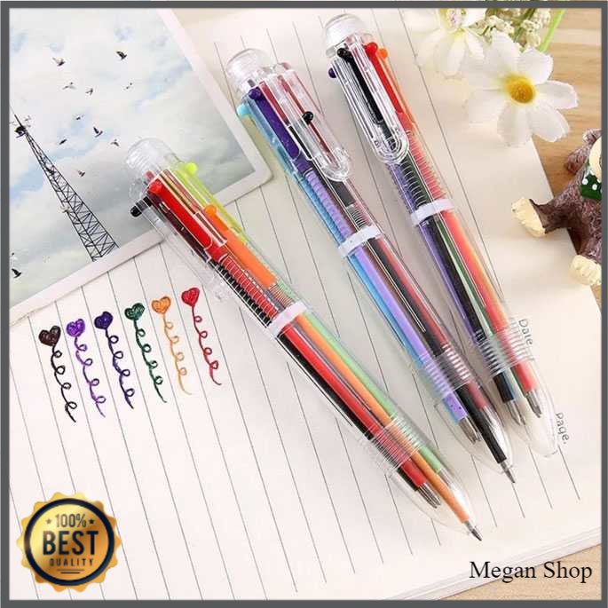 

Pulpen 6 Warna Pena Bolpoin Warna-Warni Multi Colored Pen