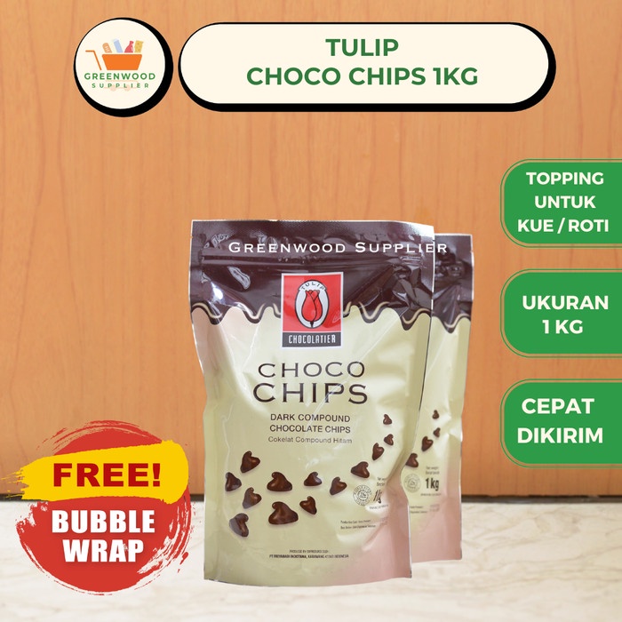 

HK85 Tulip Dark Compound Chocolate Chips / Tulip Choco Chips - 1KG