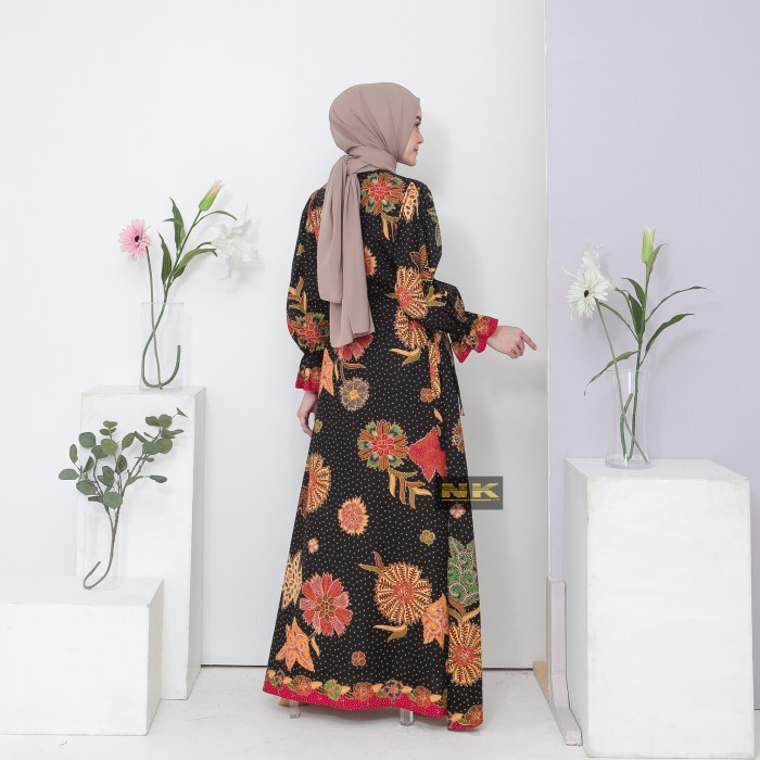 best -NK BATIK GAMIS WANITA SYARI HASNA JUMBO DRESS - Hitam, S