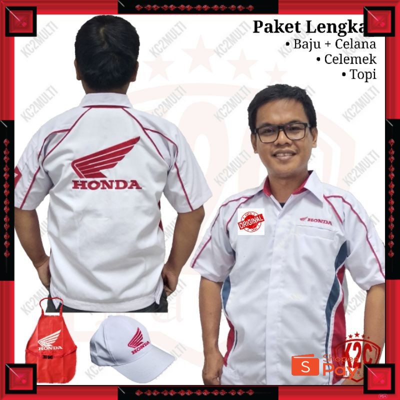 12.12 SERAGAM SALE / Wearpack Baju Kemeja Seragam Mekanik Honda AHASS - 1 Set