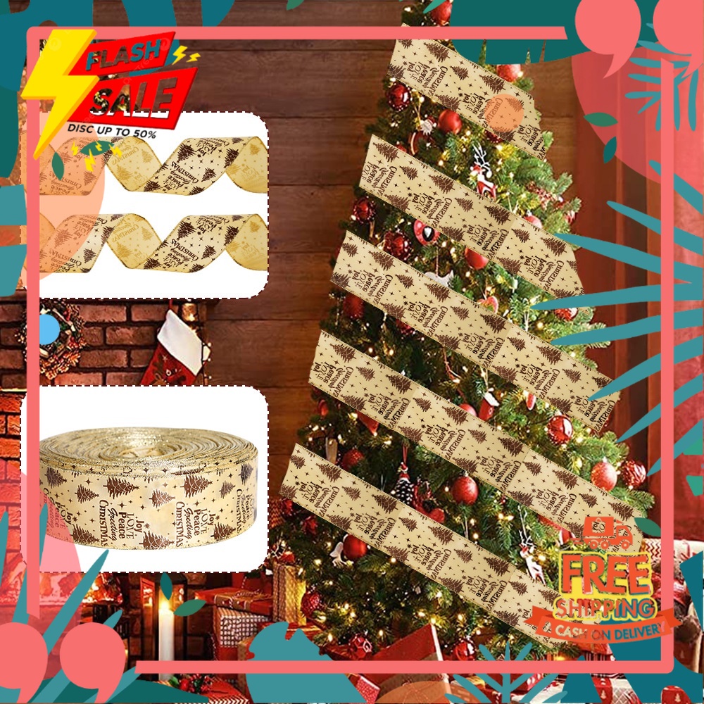 

PERSIAPAN NATAL NEW YEARS //6.3CM*2M Lebar Pita Roll Pohon Natal Cantik Aksesoris Hias Ornamen Hiasan Mainan Dekorasi Merry Christmas Meriah