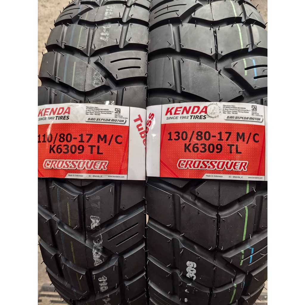 ( PAKET 2 BAN R17) SEMI TRAIL 110 80 17 & 130 80 17 KENDA K6309 CROSSOVER FREE PENTIL