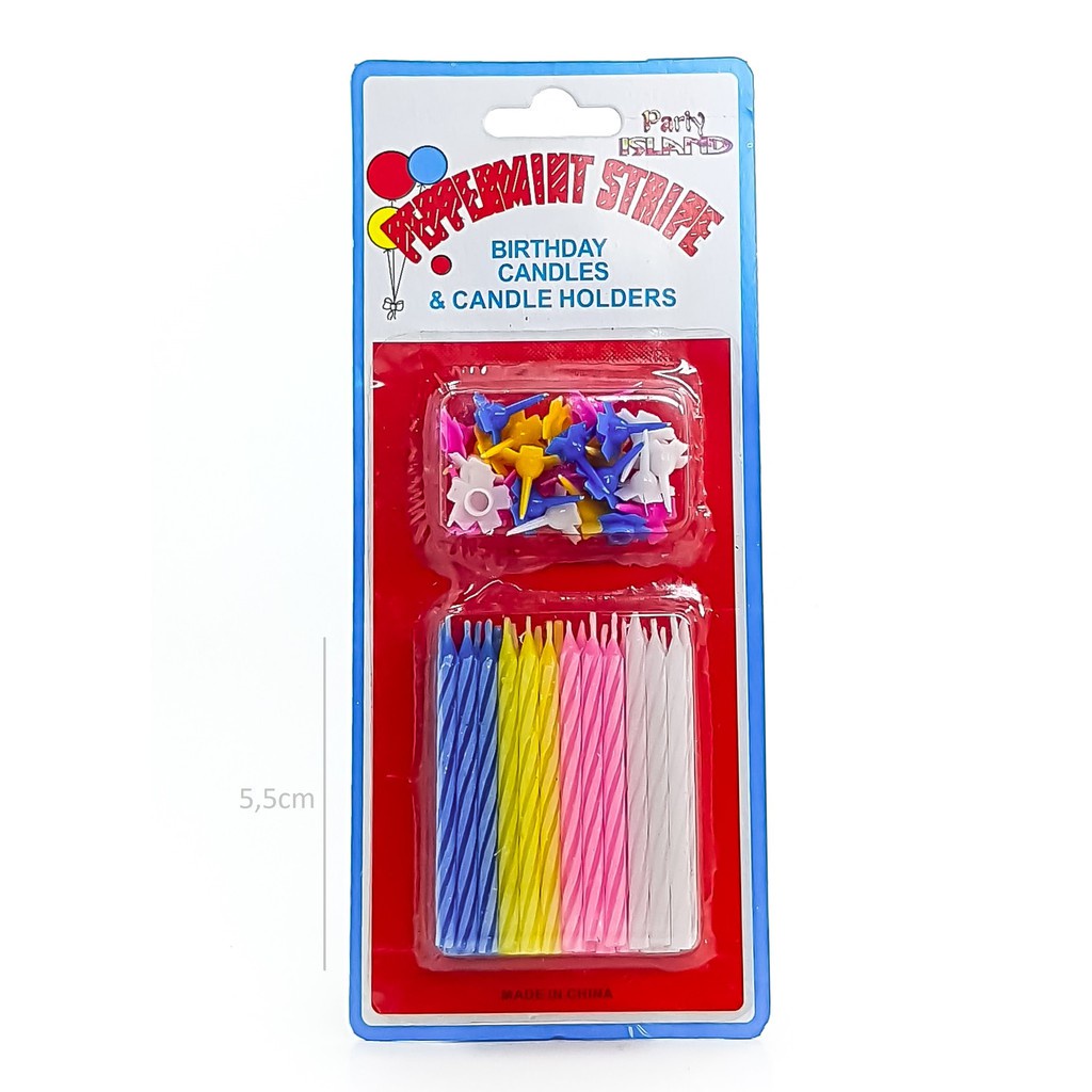 KOREAN LILIN PEPERMINT ISI 24 LILIN ULANG TAHUN LILIN ULTAH LILIN ULIR LILIN HBD