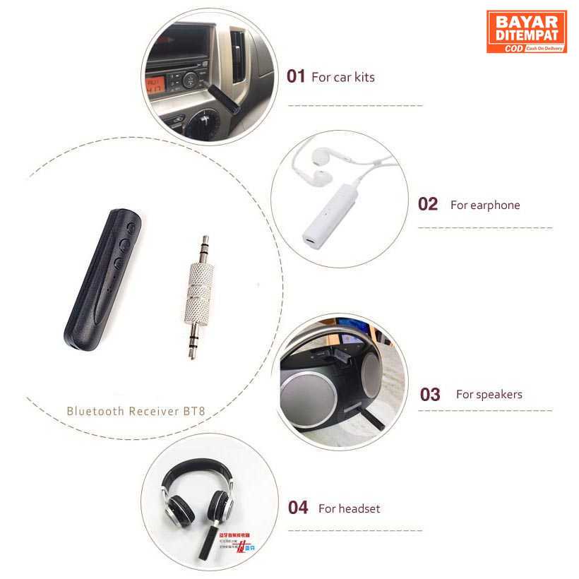 ( ORI ) Vecosry AUX 3.5mm Bluetooth Audio Receiver - BT8