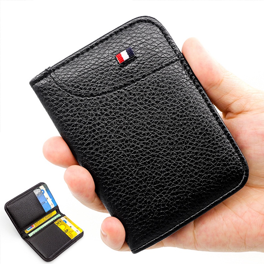 Dompet Kartu Kulit Asli Kombinasi Dua Warna Hijau Tan Kartu ATM KTP