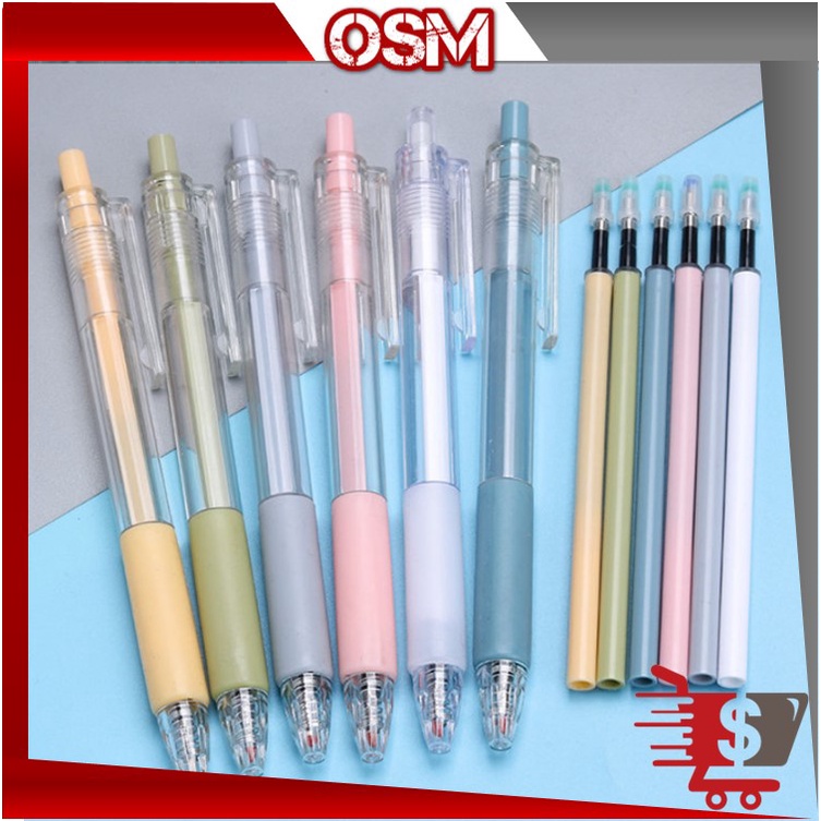 

OSM - S6054 Pena Gel Hitam Polos / Bolpoin Hitam Polos / Pena Hitam Gel 0.5 mm Transparan / Bolpoin Transparan / Gel Pen 0.5 mm