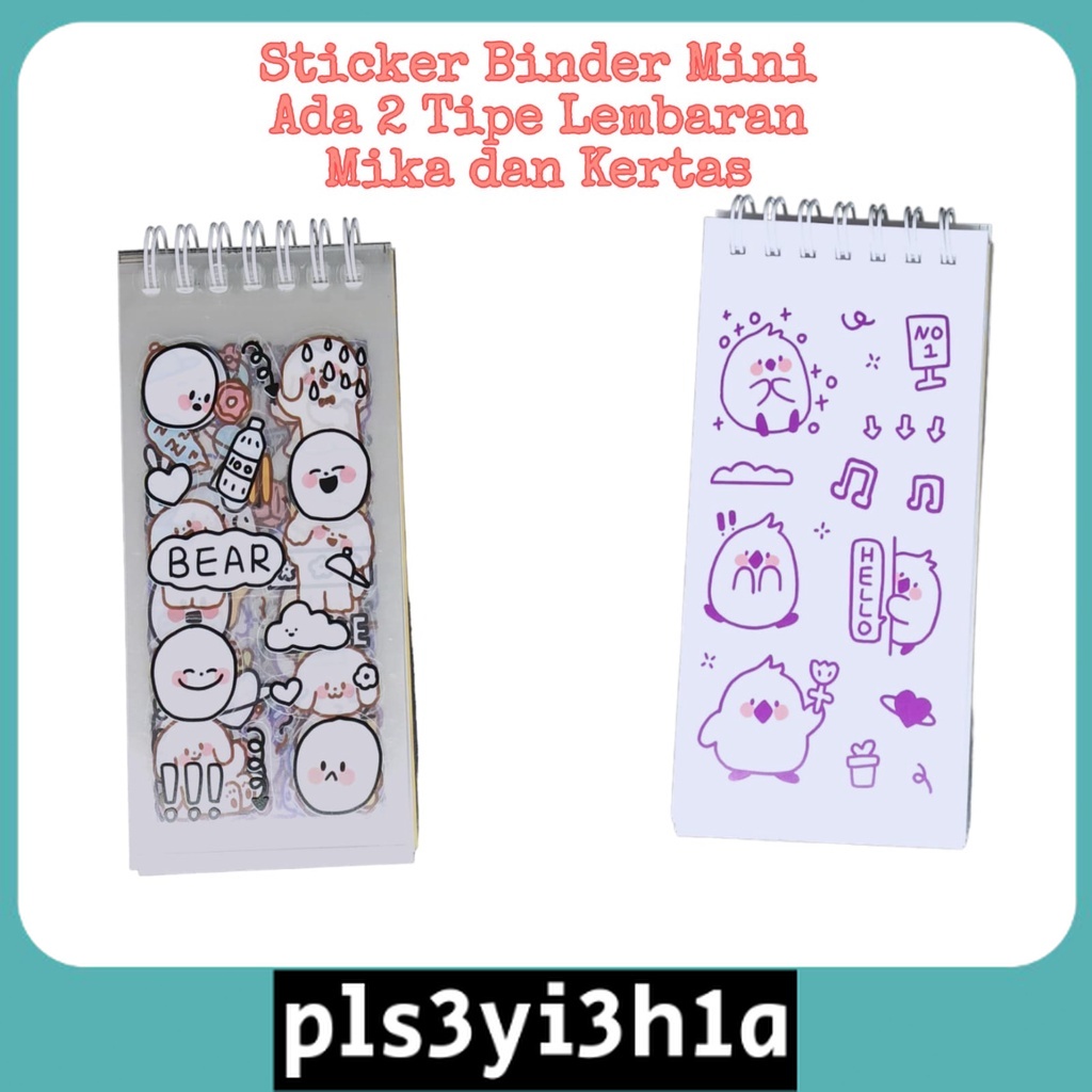 

STICKER BINDER BERBENTUK MINI 2 TIPE LEMBARAN MIKA DAN KERTAS