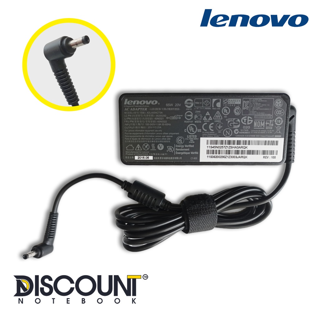 ADAPTOR | ADAPTER CHARGER LAPTOP LENOVO IDEAPAD 20V 2.25A 3.25A DC 4.0X1.7