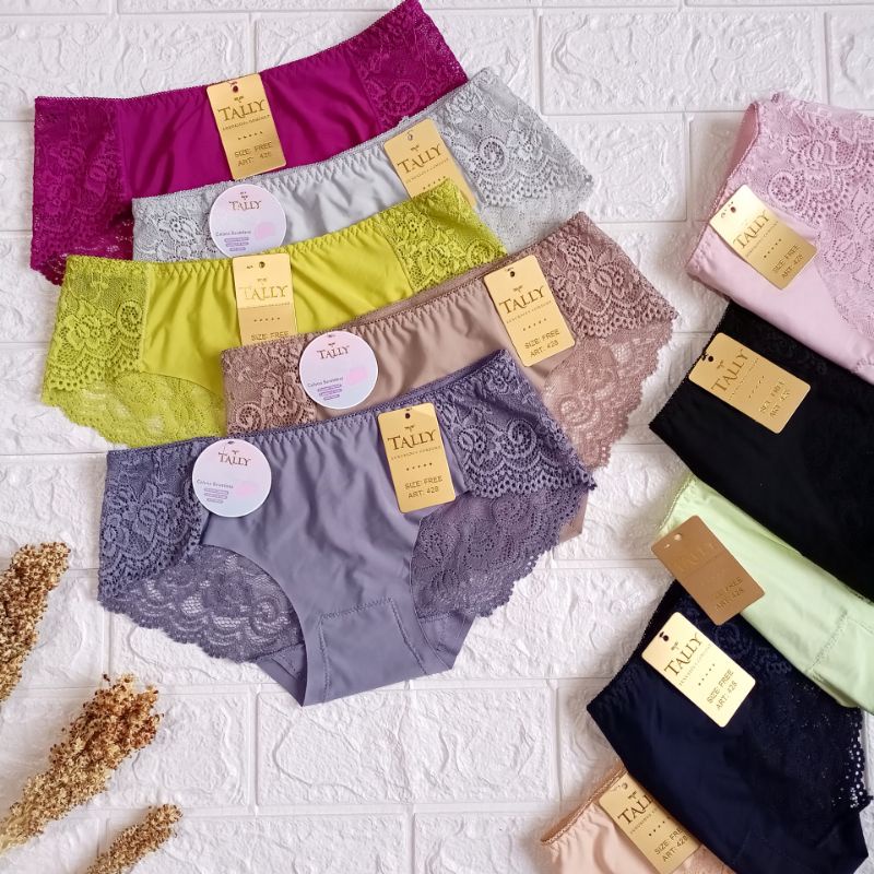 TALLY CD CELANA DALAM SEAMLESS RENDA 428 | FREE SIZE | FIT M-L | BAHAN SEAMLESS |