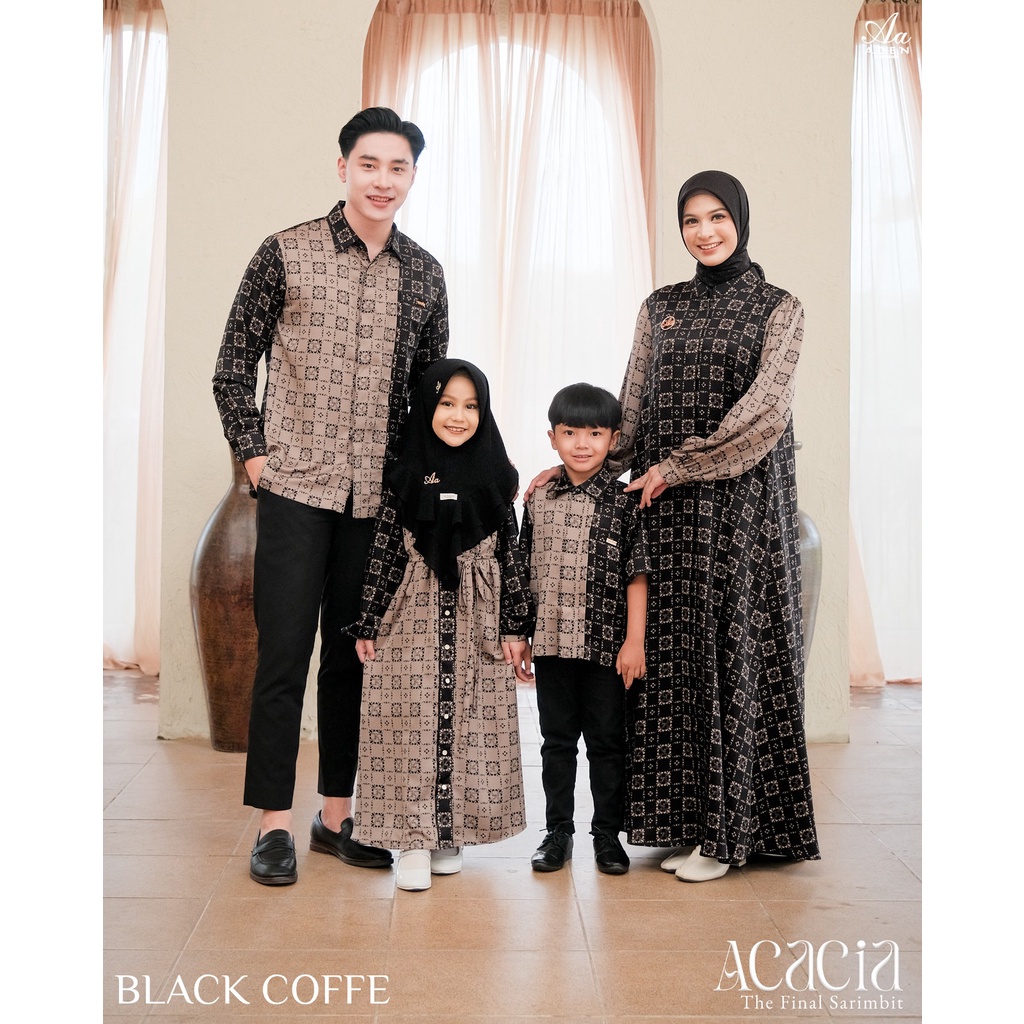 Sarimbit Acacia Family Series Black Coffe by Aden Hijab (Koko Ayah dan Anak-Anak)