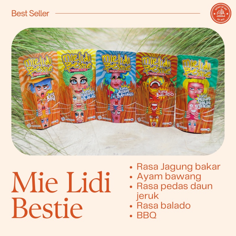 

Mie lidi bestie Cemilan viral Jajanan Jadul Aneka Rasa Mi Lidi