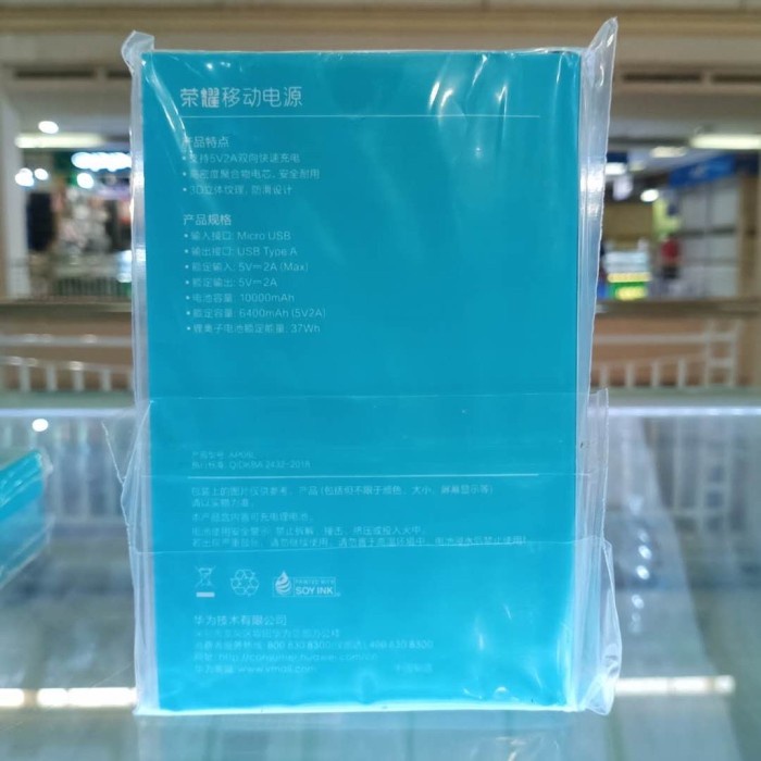 Honor Power Bank AP08L 10000mAh Fast Charge 2.0 PowerBank Portable