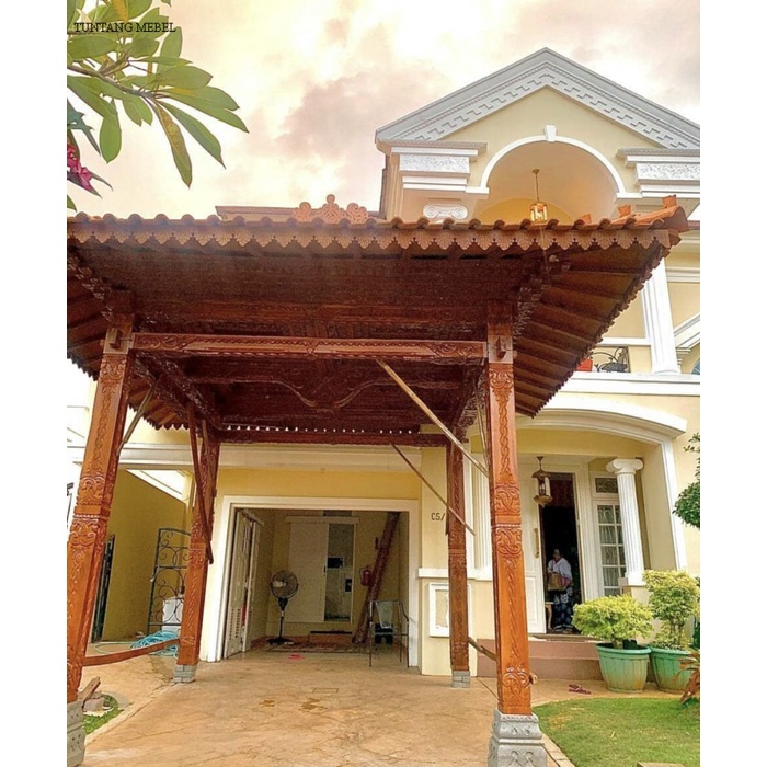 Termurah gazebo pendopo kayu / joglo pendopo mini / gazebo kayu jati ukir
